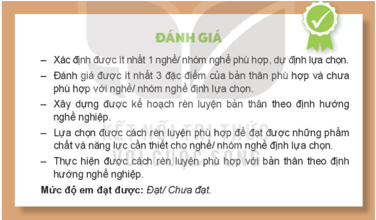 Xác định ít nhất 1 nghề/nhóm nghề phù hợp, dự định lựa chọn