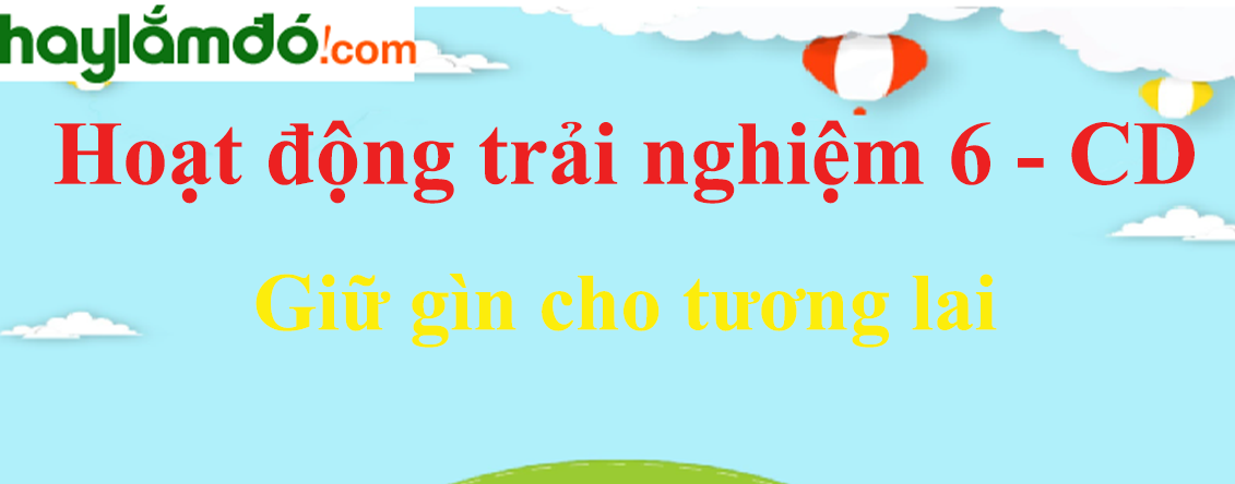 Giải Hoạt động trải nghiệm lớp 6 Giữ gìn cho tương lai - Cánh diều