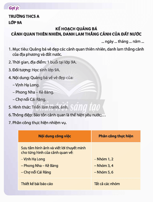 HĐTN 9 Chủ đề 7: Bảo vệ môi trường và quảng bá cảnh quan đất nước | Chân trời sáng tạo | Giải Hoạt động trải nghiệm 9