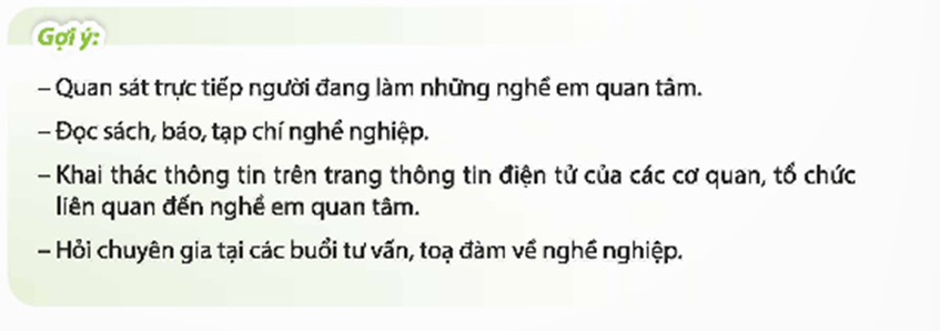 HĐTN 9 Chủ đề 8: Tìm hiểu những nghề em quan tâm | Chân trời sáng tạo | Giải Hoạt động trải nghiệm 9