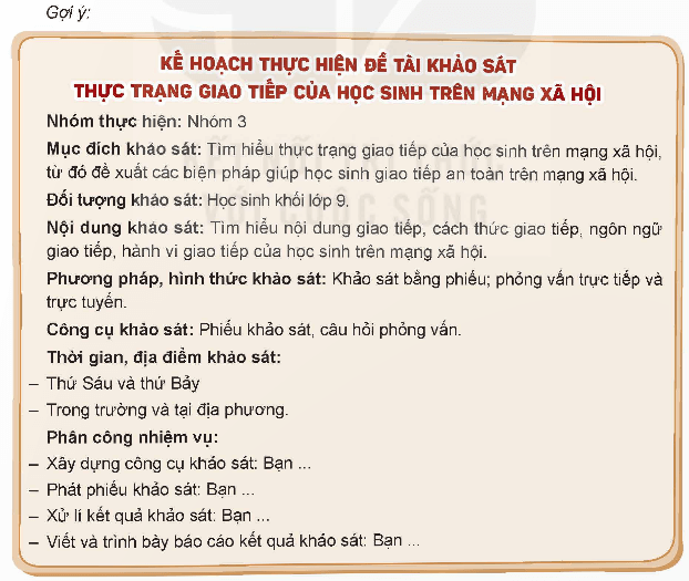 HĐTN 9 Bài 2: Khảo sát thực trạng giao tiếp của học sinh trên mạng xã hội | Kết nối tri thức | Giải Hoạt động trải nghiệm 9