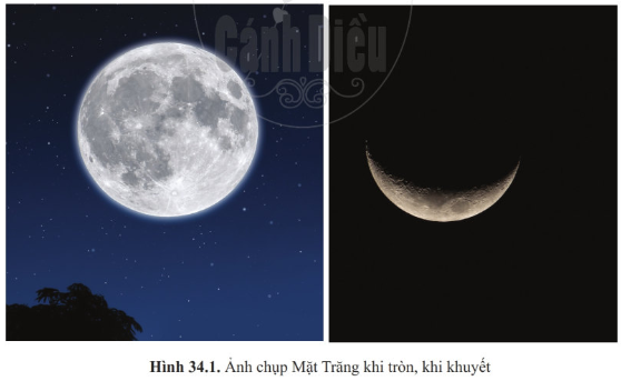 Lý thuyết Khoa học tự nhiên 6 Bài 34: Các hình dạng nhìn thấy của Mặt Trăng | Cánh diều