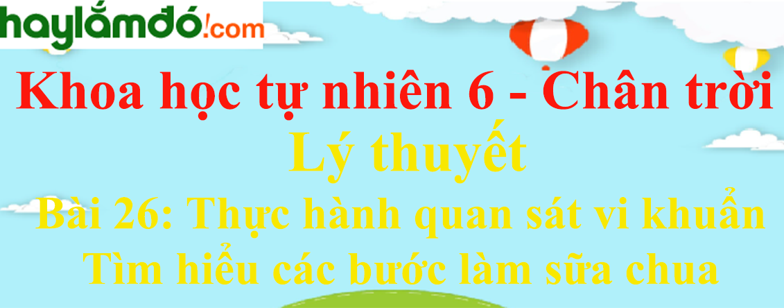 Lý thuyết Khoa học tự nhiên 6 Bài 26: Thực hành quan sát vi khuẩn. Tìm