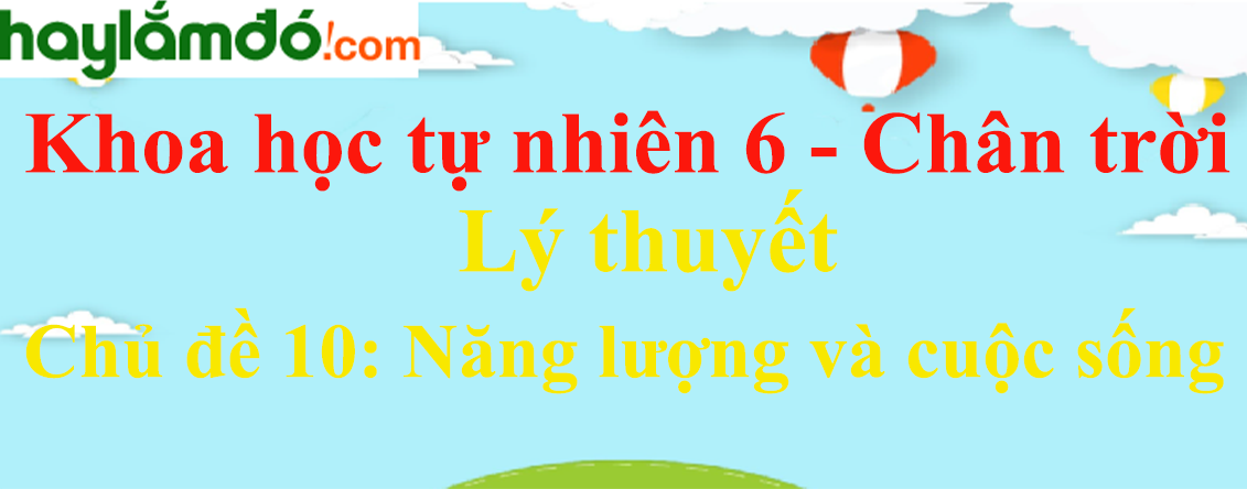 Lý Thuyết Khoa Học Tự Nhiên 6 Chủ Đề 10: Năng Lượng Và Cuộc Sống |