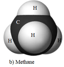 Hãy xác định hóa trị của C trong hợp chất methane có trong Hình 5.3b (ảnh 1)