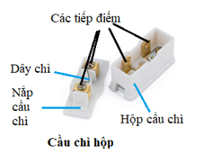 Chỉ ra những bộ phận dẫn điện và bộ phận cách điện ở công tắc điện, cầu chì, đèn điện