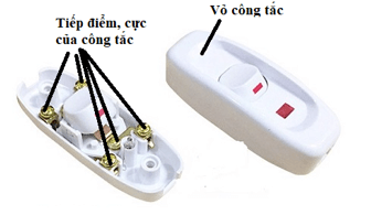 Chỉ ra những bộ phận dẫn điện và bộ phận cách điện ở công tắc điện, cầu chì, đèn điện