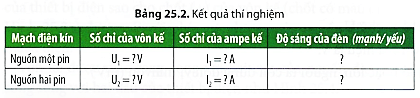 Thí nghiệm 3: Đo cường độ dòng điện qua bóng đèn và hiệu điện thế giữa hai đầu bóng đèn