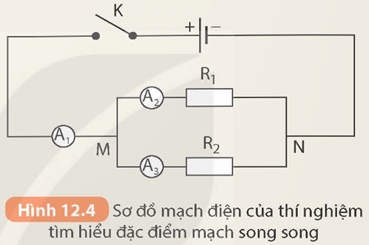 Thí nghiệm tìm hiểu đặc điểm của đoạn mạch song song trang 62 KHTN 9