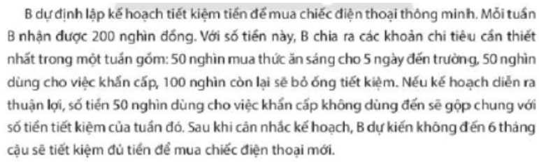 Kế hoạch tài chính cá nhân của B có đặc điểm gì