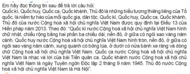 Theo em, vì sao Hiến pháp có nội dung quy định về Quốc kì, Quốc huy