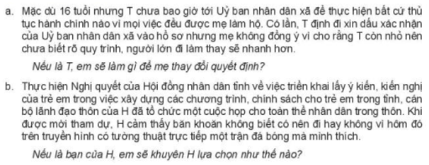 Xử lí tình huống Luyện tập 3 trang 151 Kinh tế và Pháp luật 10