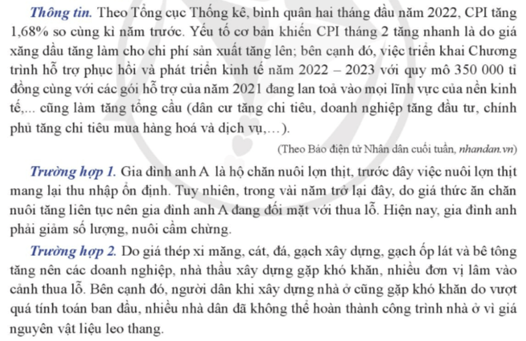 Từ trường hợp 1 và 2, em hãy cho biết lạm phát gây ra những hậu quả gì