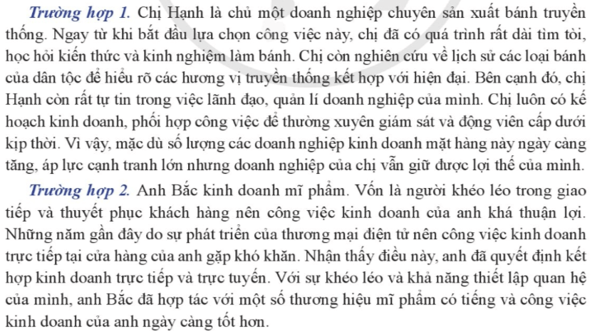 Theo em, ngoài các năng lực trên, người kinh doanh cần có những năng lực nào nữa