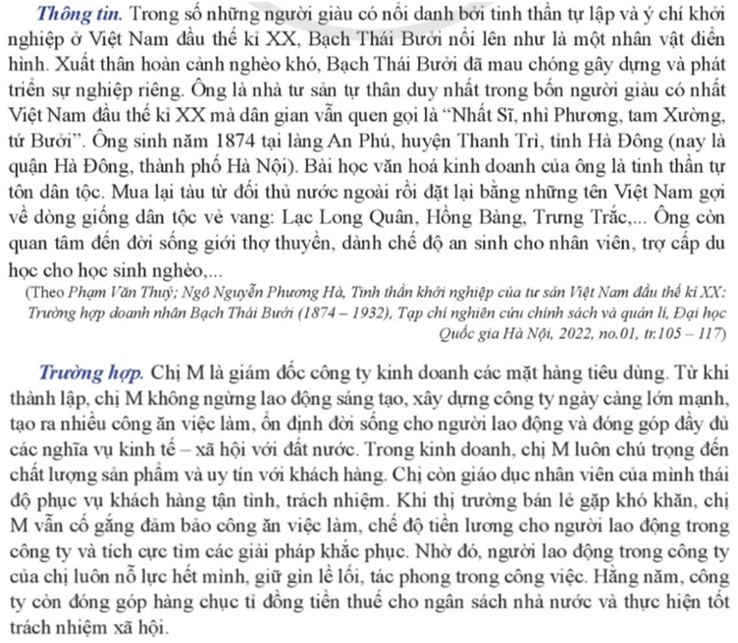 Theo em, việc làm của các chủ thể đó có ý nghĩa như thế nào đối với doanh nghiệp