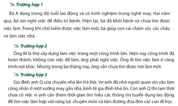 Em hãy nhận xét về khả năng tìm việc làm, lí do chưa tìm được việc làm