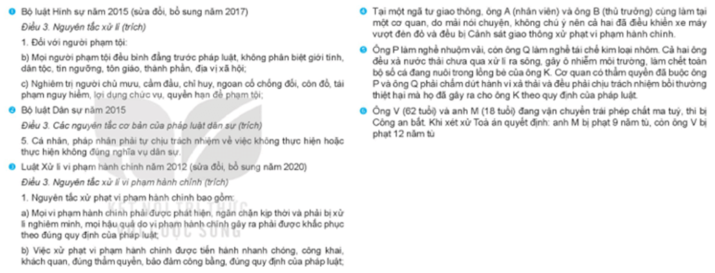 Công dân bình đẳng về trách nhiệm pháp lí được thể hiện như thế nào ở mỗi