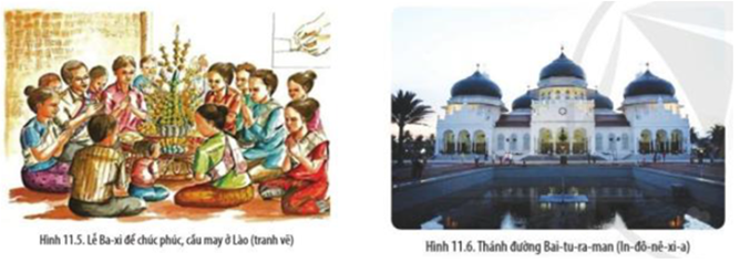 Đọc thông tin và quan sát Hình 11.5, 11.6 hãy: Nêu các hình thức tín ngưỡng dân gian của cư dân Đông Nam Á