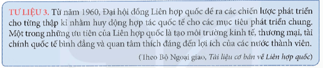 Khai thác thông tin và Tư liệu 3 trong mục hãy trình bày vai trò của Liên hợp quốc