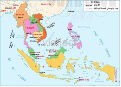 Dựa vào lược đồ hình 10.1, hãy xác định vị trí địa lí của Đông Nam Á