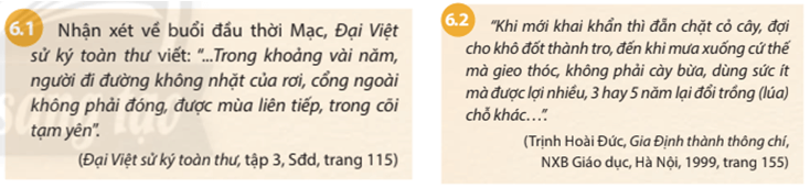 Khai thác từ liệu 6.1 6.2 và thông tin trong bài em hãy nêu những nét chính