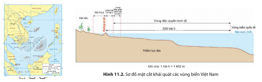 Dựa vào hình 11.1, 11.2 bài 11 phần Địa lí (trang 146, 147) và thông tin trong mục 1, hãy xác định vị trí