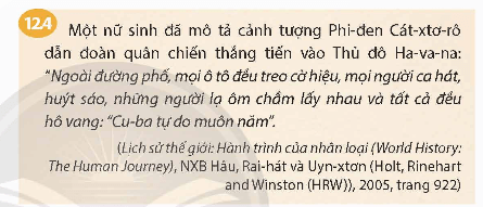 Hãy lập bảng niên biểu về các sự kiện chính của cách mạng Cu-ba (1953-1959)