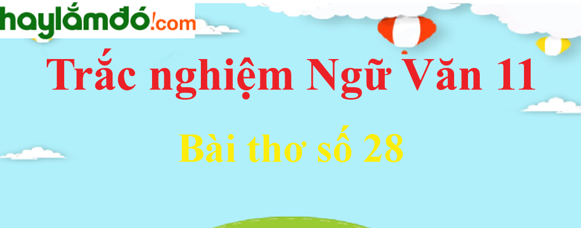 Trắc nghiệm Bài thơ số 28 có đáp án