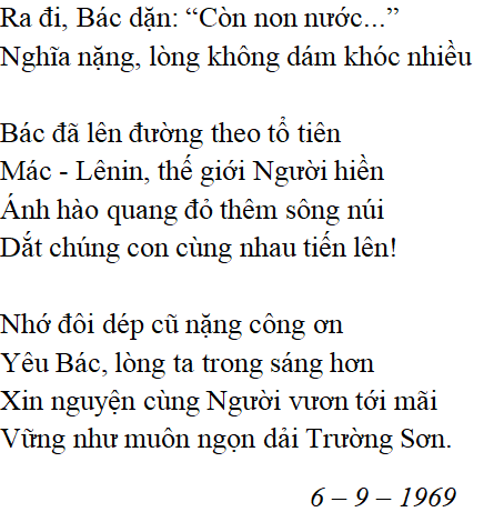 Bài thơ Bác ơi (Tố Hữu) - Ngữ văn lớp 12