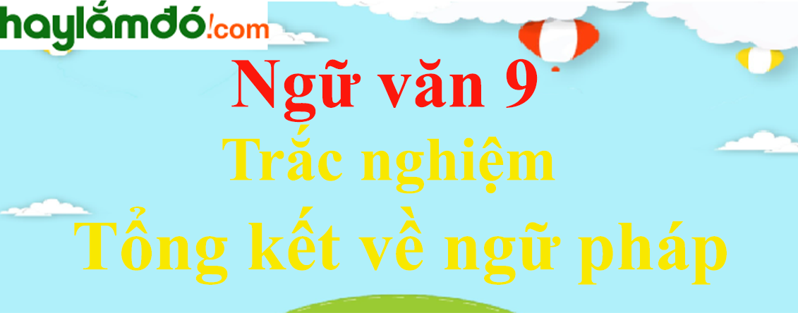 Trắc nghiệm Tổng kết về ngữ pháp có đáp án | Ngữ văn lớp 9