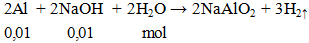 2Al + 2NaOH + 2H2O → 2NaAlO2 + 3H2↑ | Cân bằng phương trình hóa học