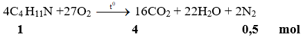 4C4H11N +27O2  → 16CO2 + 22H2O + 2N2 | Cân bằng phương trình hóa học