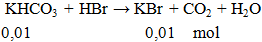 KHCO3 + HBr → KBr + CO2 + H2O | Cân bằng phương trình hóa học