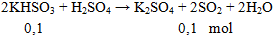 2KHSO3 + H2SO4 → K2SO4 + 2SO2 + 2H2O | Cân bằng phương trình hóa học