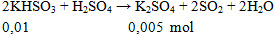 2KHSO3 + H2SO4 → K2SO4 + 2SO2 + 2H2O | Cân bằng phương trình hóa học