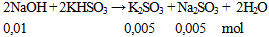 2NaOH + 2KHSO3 → K2SO3 + Na2SO3 + 2H2O | Cân bằng phương trình hóa học