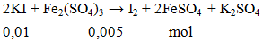 2KI + Fe2(SO4)3 → I2 + 2FeSO4 + K2SO4 | Cân bằng phương trình hóa học