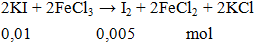 2KI + 2FeCl3 → I2 + 2FeCl2 + 2KCl | Cân bằng phương trình hóa học