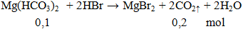 Mg(HCO3)2 + 2HBr → MgBr2 + 2CO2↑ + 2H2O | Cân bằng phương trình hóa học