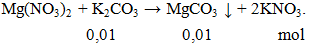 Mg(NO3)2 + K2CO3 → MgCO3 ↓ + 2KNO3 | Cân bằng phương trình hóa học