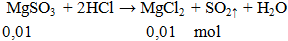 MgSO3 + 2HCl → MgCl2 + SO2↑ + H2O | Cân bằng phương trình hóa học