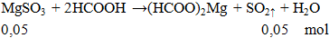 MgSO3 + 2HCOOH → (HCOO)2Mg + SO2↑ + H2O | Cân bằng phương trình hóa học