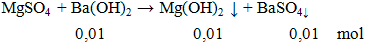 MgSO4 + Ba(OH)2 → Mg(OH)2 ↓ + BaSO4 ↓ | Cân bằng phương trình hóa học