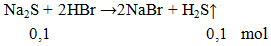 Na2S + 2HBr → 2NaBr + H2S ↑ | Cân bằng phương trình hóa học