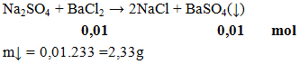 Na2SO4 + BaCl2 → 2NaCl + BaSO4(↓) | Cân bằng phương trình hóa học