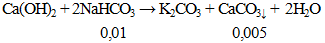 Ca(OH)2 + 2NaHCO3 → K2CO3 + CaCO3↓ + 2H2O | Cân bằng phương trình hóa học