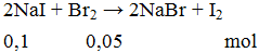2NaI + Br2 → 2NaBr + I2 | Cân bằng phương trình hóa học
