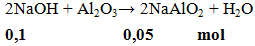 2NaOH + Al2O3 → 2NaAlO2 + H2O | Cân bằng phương trình hóa học