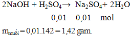 2NaOH + H2SO4 → Na2SO4+ 2H2O | Cân bằng phương trình hóa học