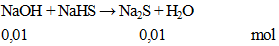 NaOH + NaHS → Na2S + H2O | Cân bằng phương trình hóa học